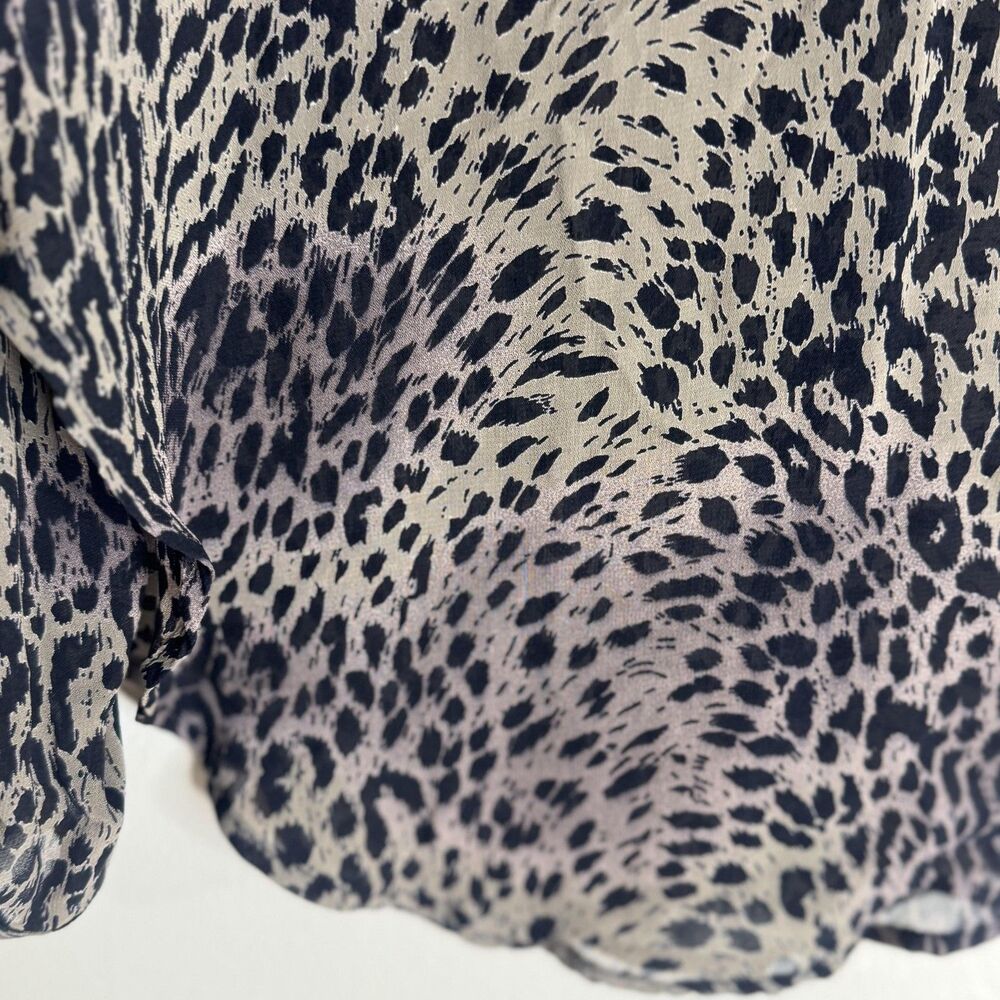 Vintage Dorothy Schoelen Shirt Womens medium Animal Print Floral Sheer 90s - Picture 12 of 13
